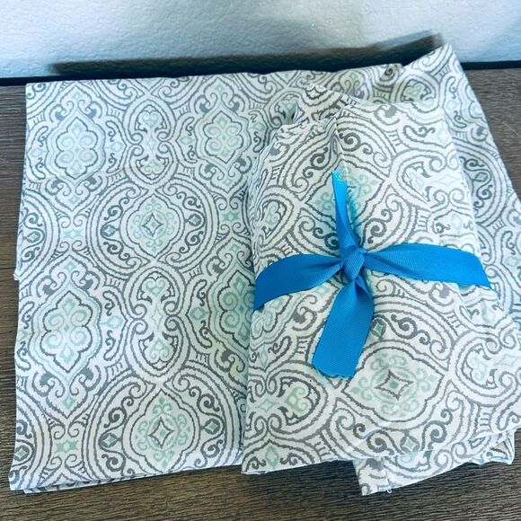 JC Penney Home Gray Blue Print Twin XL Bedding Sheet - Picture 1 of 4